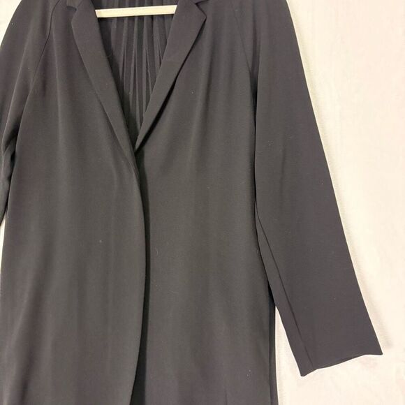 COS Black V Neck Long Pleated Back Longline Blazer Coat Women's Size 38 = 8 - Picture 4 of 10